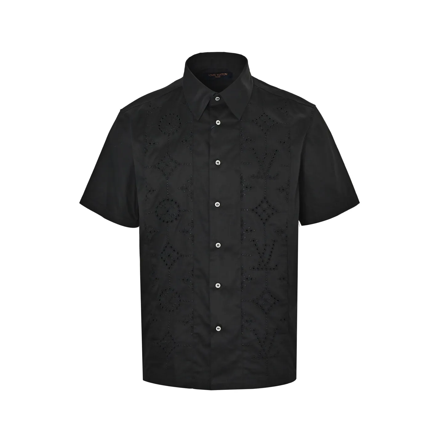 Louis Vuitton/Louis Vuitton presbyopic hollow embroidered short-sleeved shirt